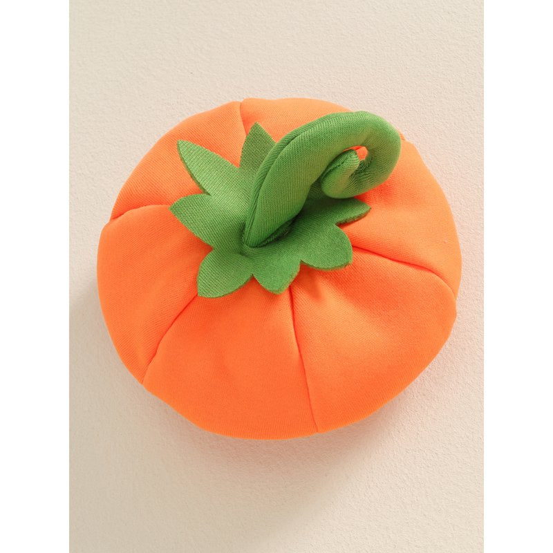 Toddler Baby Girl Boy Halloween Pumpkin Costume 0-6 Months Orange Sleeveless Outfit with Hat