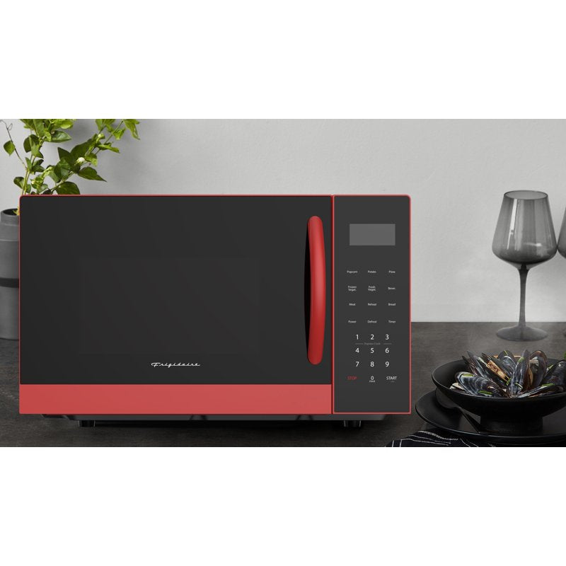 0.9 Cu. Ft. Countertop Microwave - 900 Watt, 10 Power Levels, Red