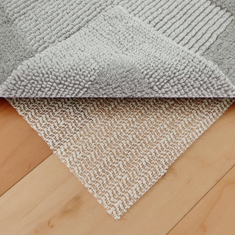 Hotel Style Silver Egyptian Cotton Bath Runner 24 x 60 Inches - Non-Skid Bathroom Rug