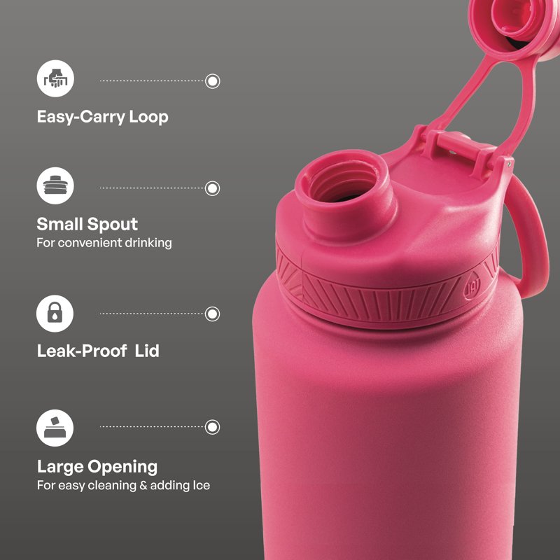 40 oz Stainless Steel Ranger Water Bottle - Bright Pink, 8 Pack