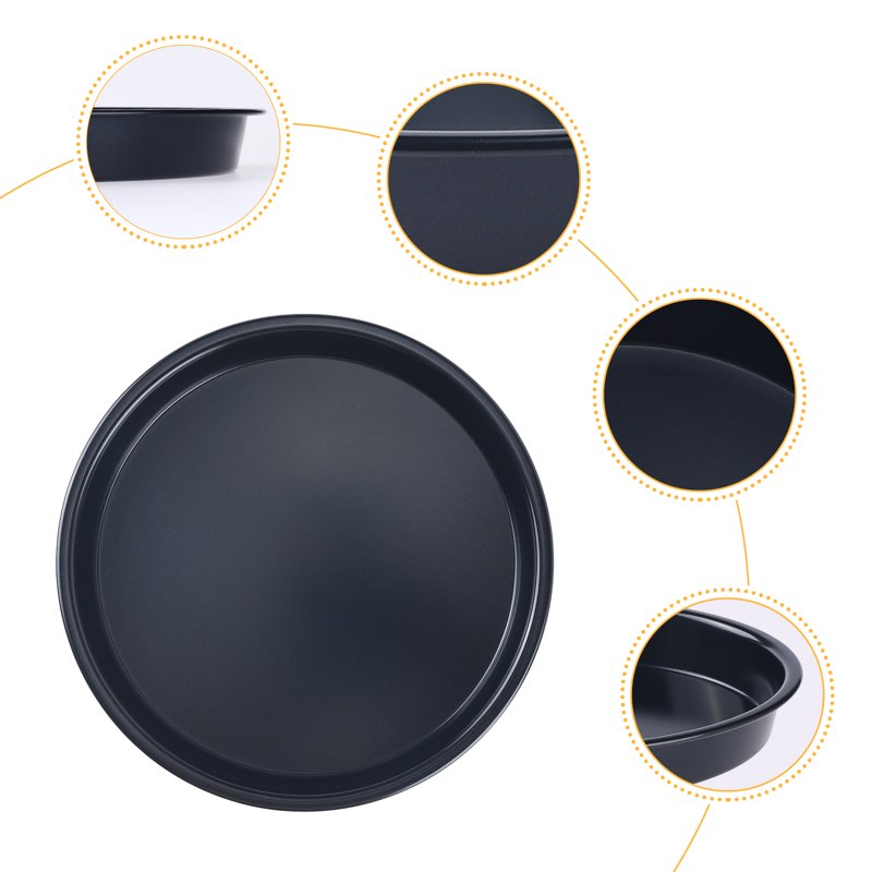 3-Piece Round Cake Pan Set - 7.9" x 7.9" x 1", Black