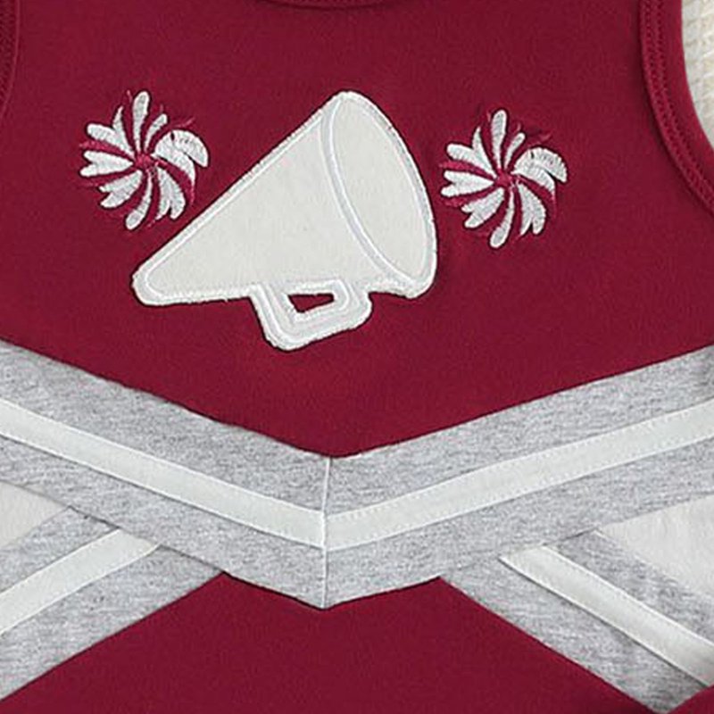 Toddler Girl Cheerleader Outfit Set - Skirt & Top for 18-24 Months - Wine