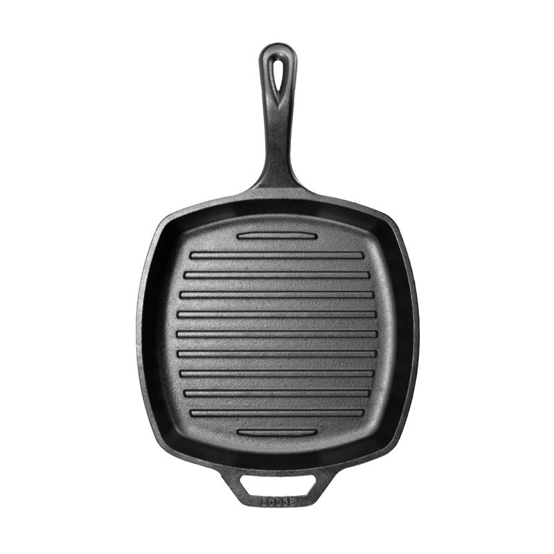 10.25" Seasoned Cast Iron Square Grill Pan - Durable Nonstick Cookware