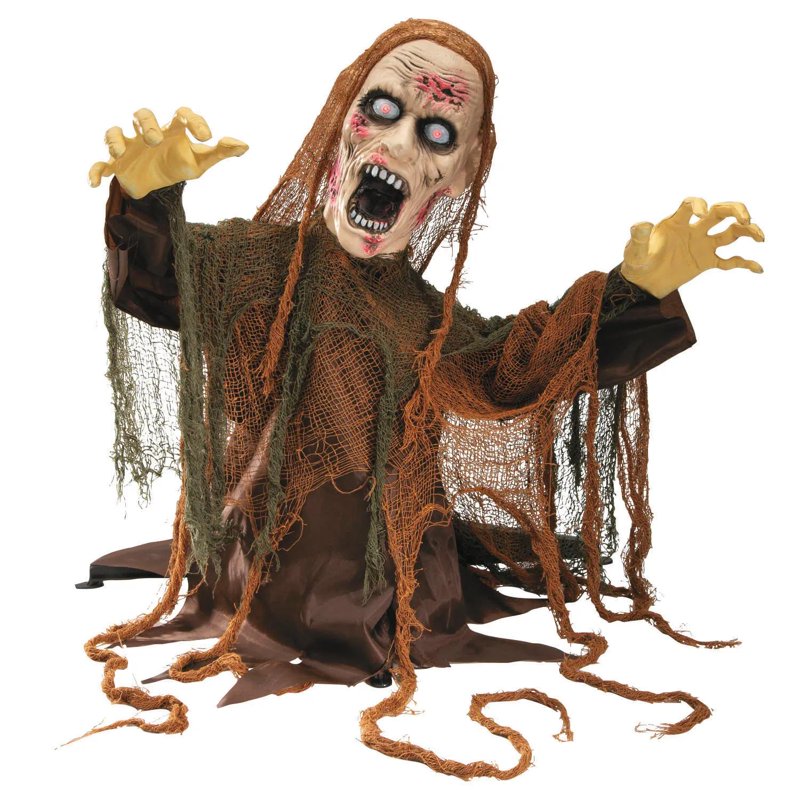 Animated Groundbreaker Zombie Halloween Decoration 2 Ft. Outdoor Haunted House Prop