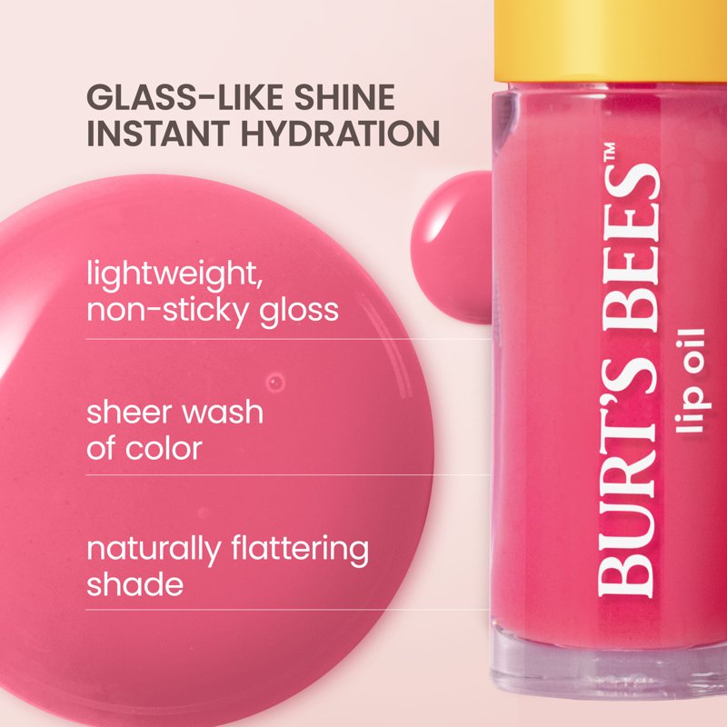 Hydrating Lip Oil Treatment - Sheer Tinted Gloss with Natural Oils