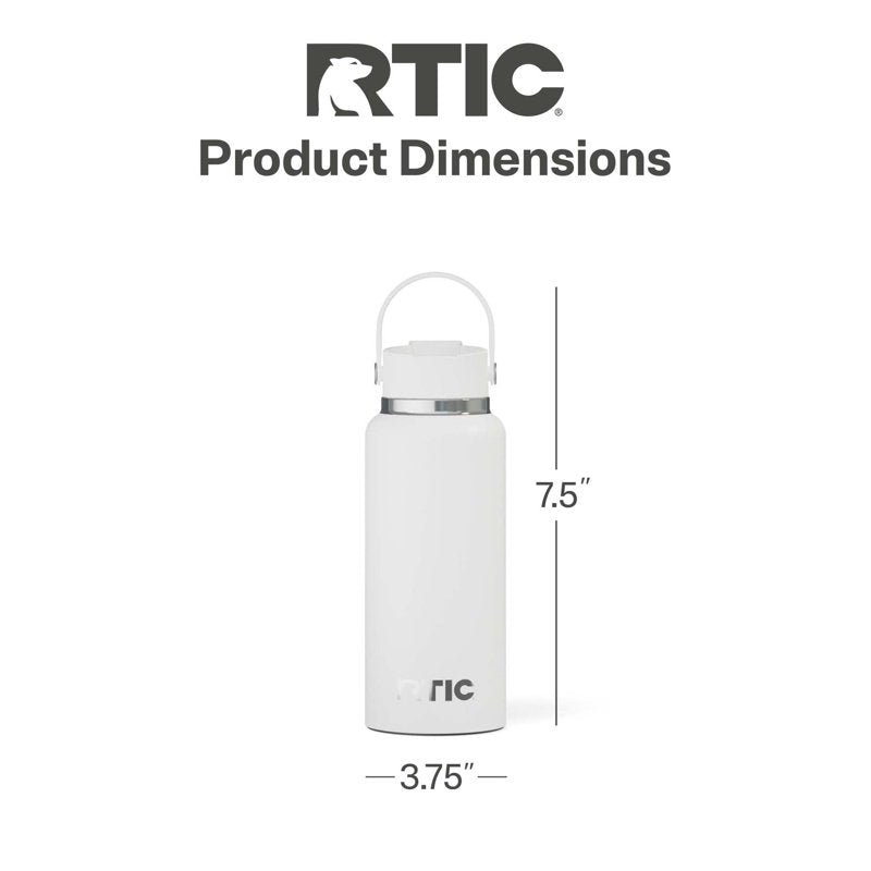 32 oz Insulated Outback Water Bottle - Ceramic Lined, White