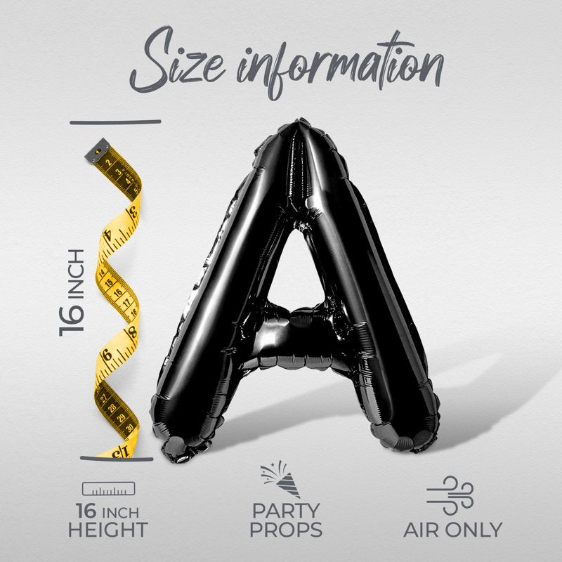 Black Spooky Szn Letter Balloons - 16 Inch Alphabet Foil Balloons for Halloween Party Banner