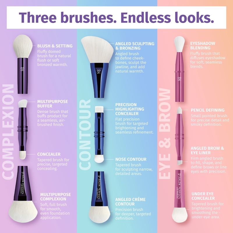 4-in-1 Makeup Contour & Highlight Brush - Vegan Synthetic Sculpting Tool