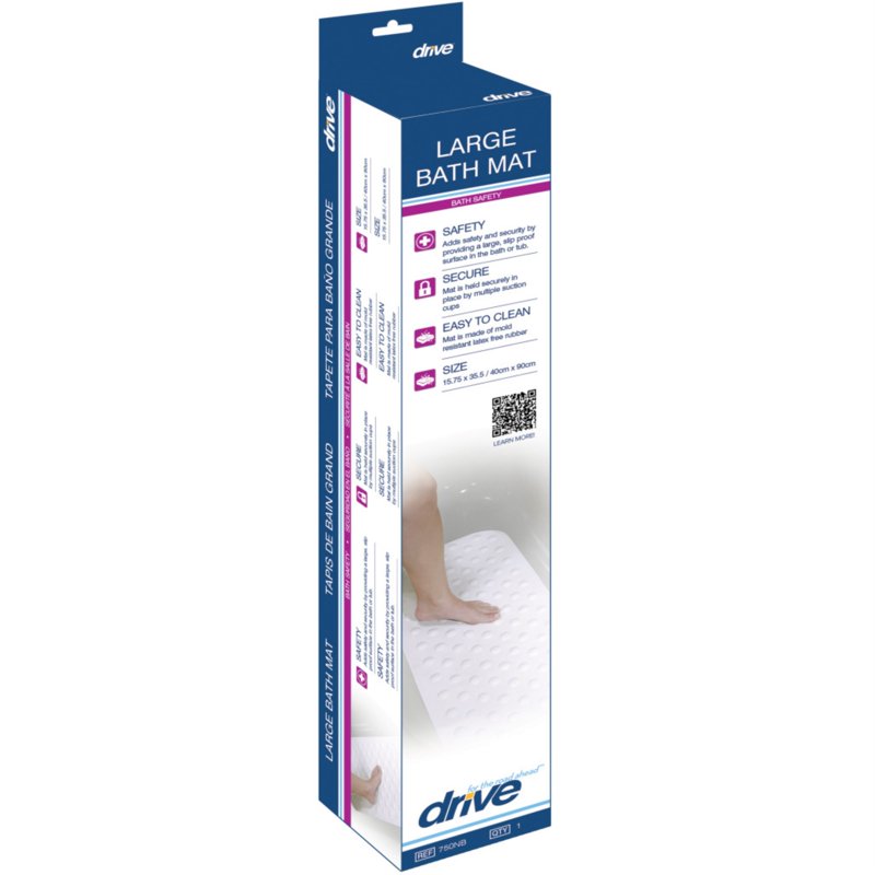 Long Non-Slip Bathtub Shower Mat with Suction Cups - Safe Bathing Accessory