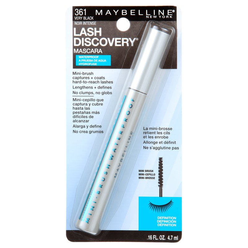 Waterproof Lengthening Mascara with Mini-Brush, Very Black, 0.16 fl oz