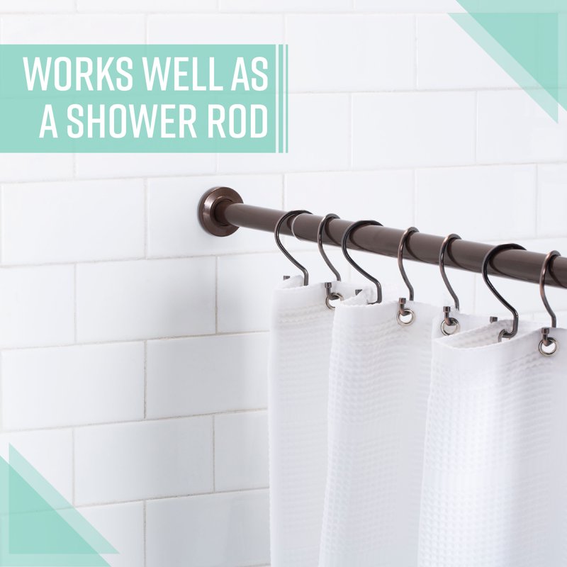 42-74 Inch Adjustable Shower Curtain Tension Rod - Oil Rubbed Bronze