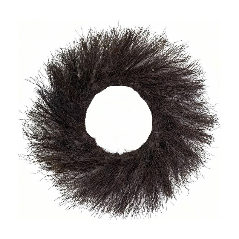 Black Dead Branch Wreath - 15.7 Inch Natural Twig Front Door Decor for Halloween & Fall
