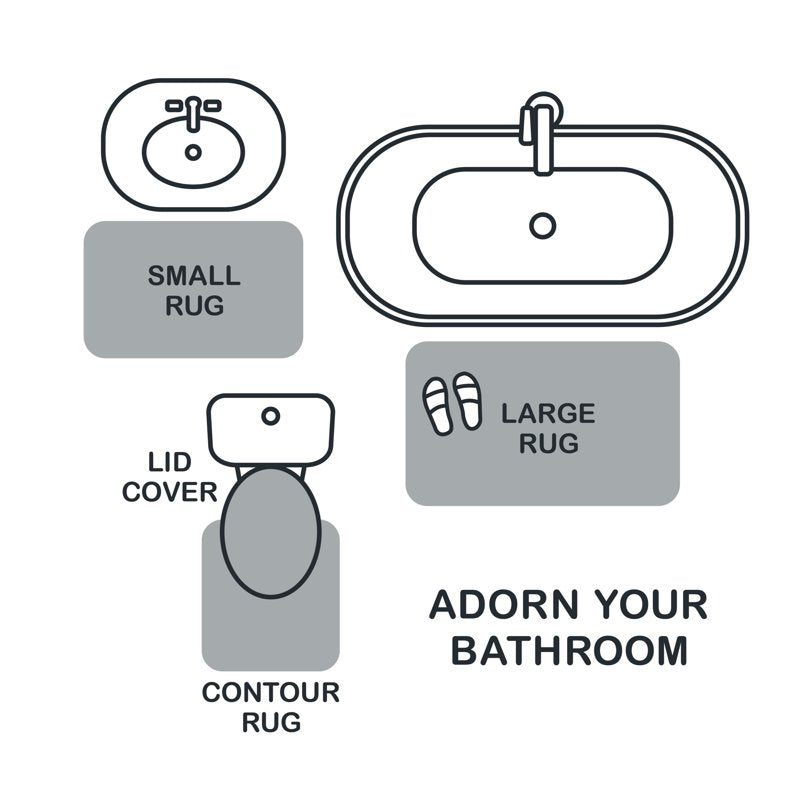 Mainstays Polyester Contour Bath Rug - Grey, 20 x 22 Inches, Non-Slip