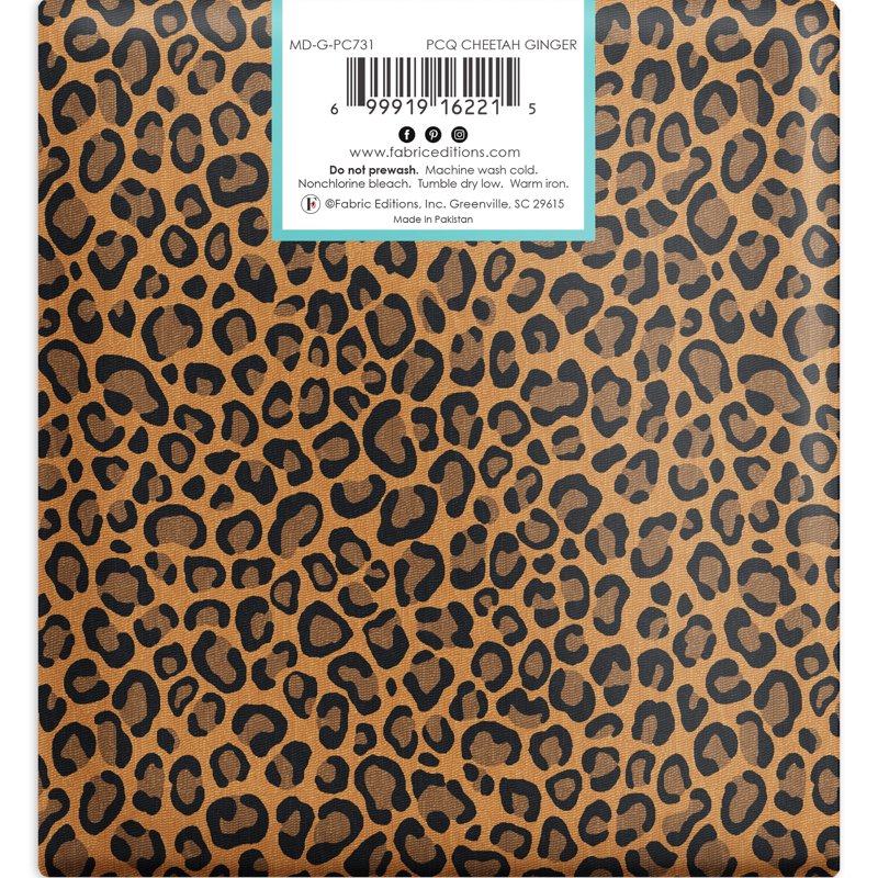 Create It 100% Cotton Cheetah Fat Quarter Fabric - Brown, 18x21 Inches - Single