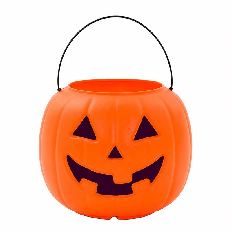 Halloween Pumpkin Buckets Set - 30 Orange Plastic Jack-o'-Lantern Buckets for Trick-or-Treating & Decor