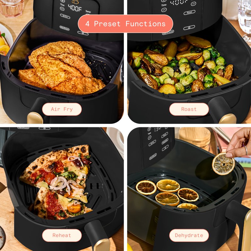6 Qt Air Fryer with TurboCrisp Technology - Black