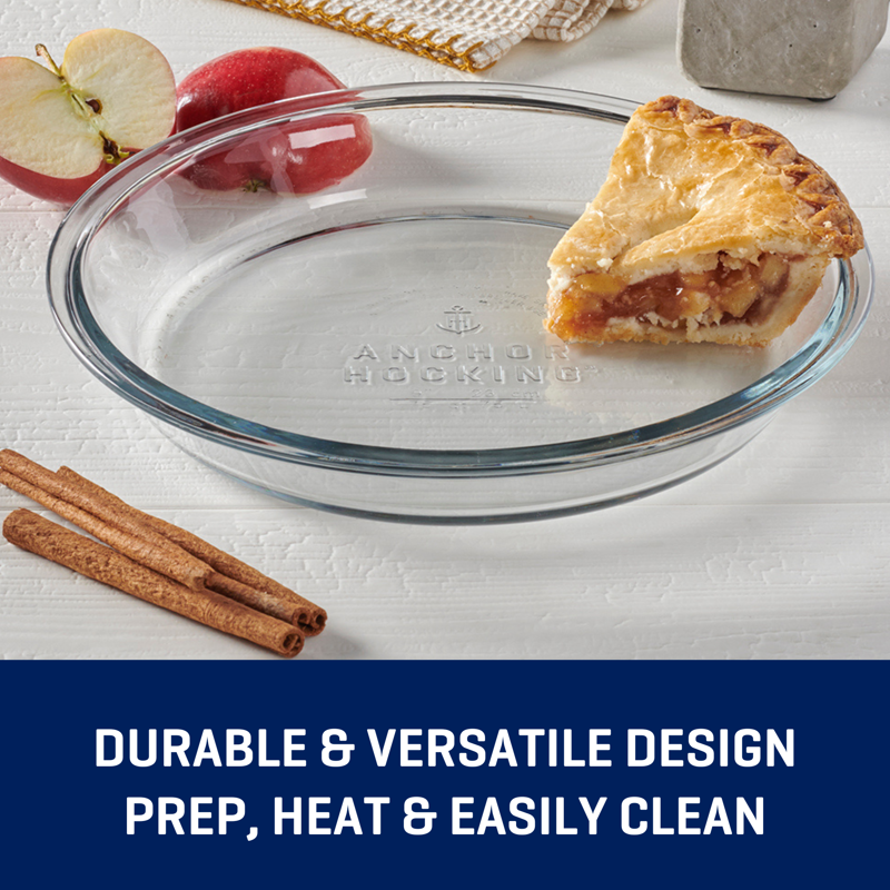 9-Inch Glass Pie Plate - 2 Pack - Durable Bakeware Set