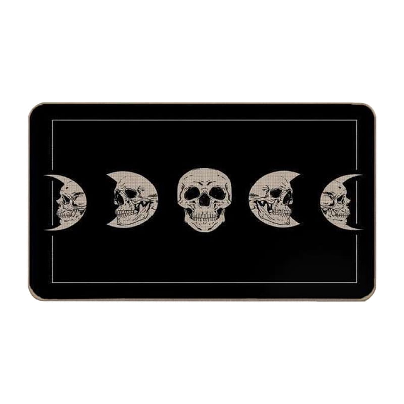Halloween Door Mat - Spider Web Bones Welcome Doormat, Outdoor Non-Slip Rug - Variation D