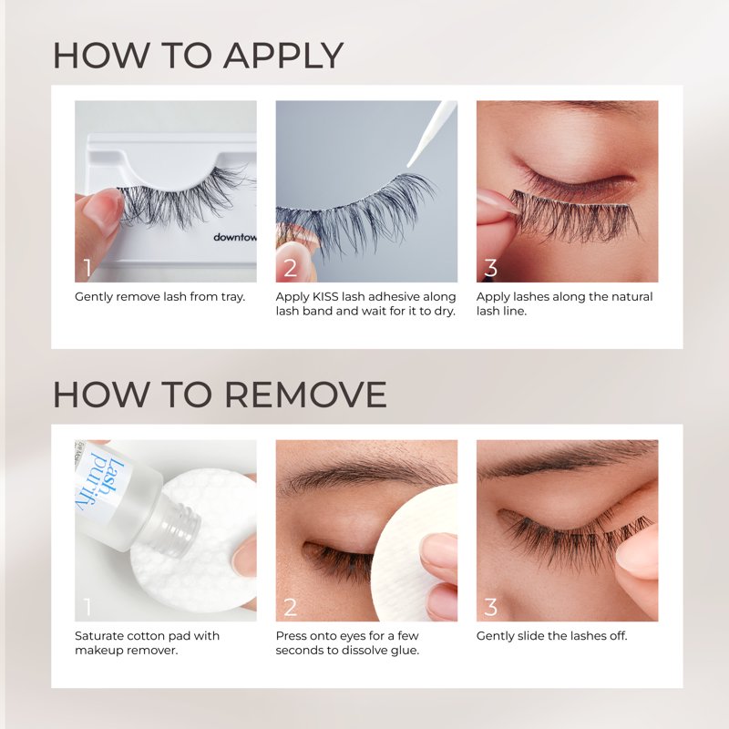 Natural Volume False Eyelashes - Lightweight Strip Lashes, 4 Pairs