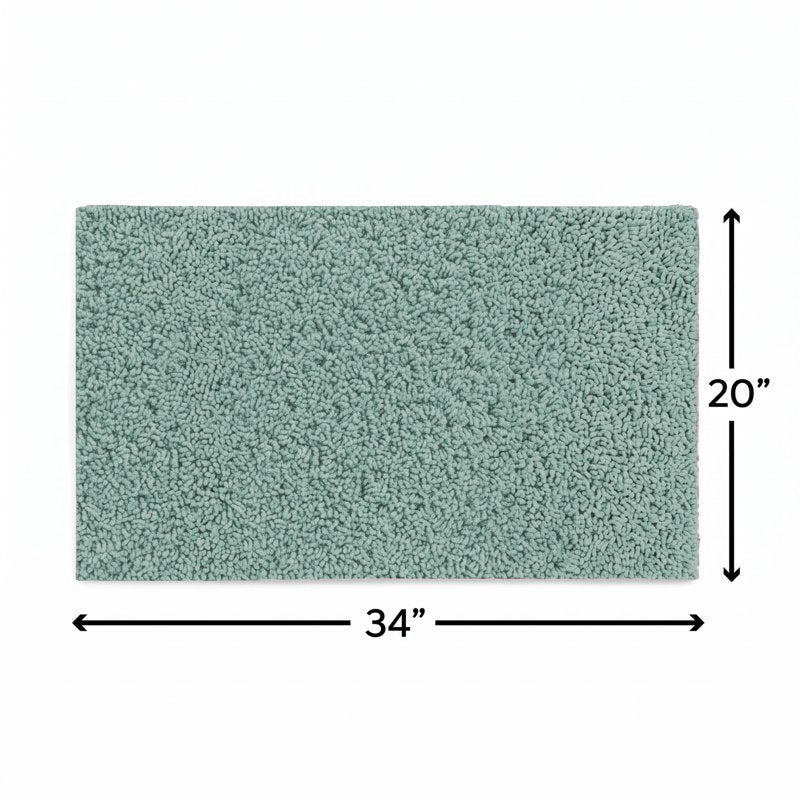 Ultra Soft Polyester Rug - 20x34 Inch Green River Non-Slip Floor Mat