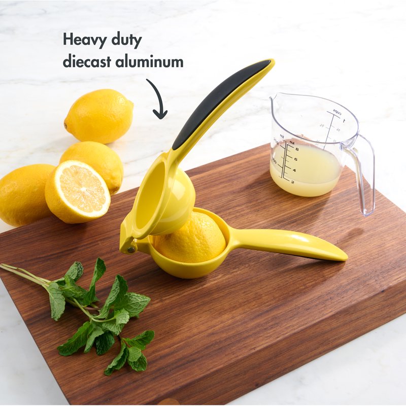 Heavy Duty Yellow Manual Juicer with Comfort Grip Handles