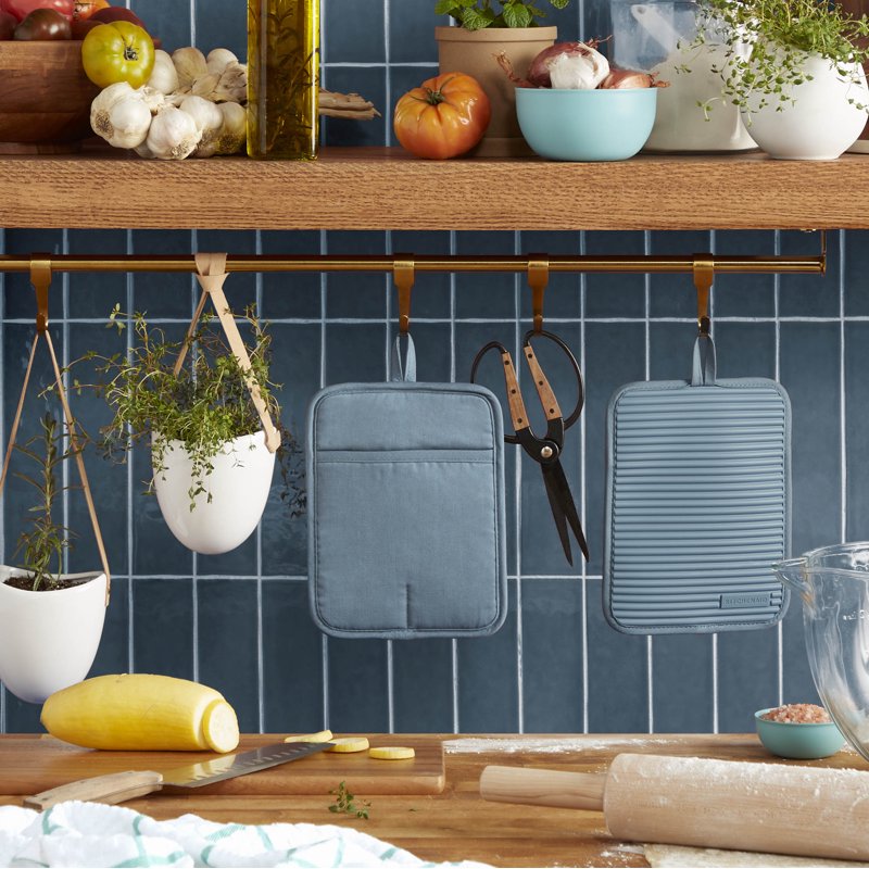 Silicone Pot Holders Set - 2-Pack, Fog Blue, 7"x9"