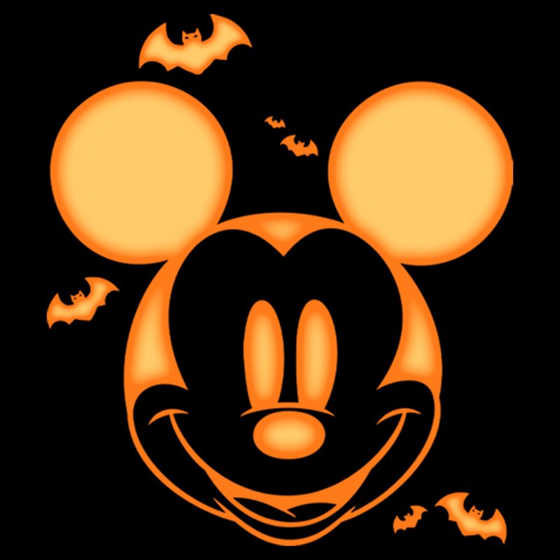 Men's Halloween Mickey Mouse Graphic T-Shirt - Black, Medium