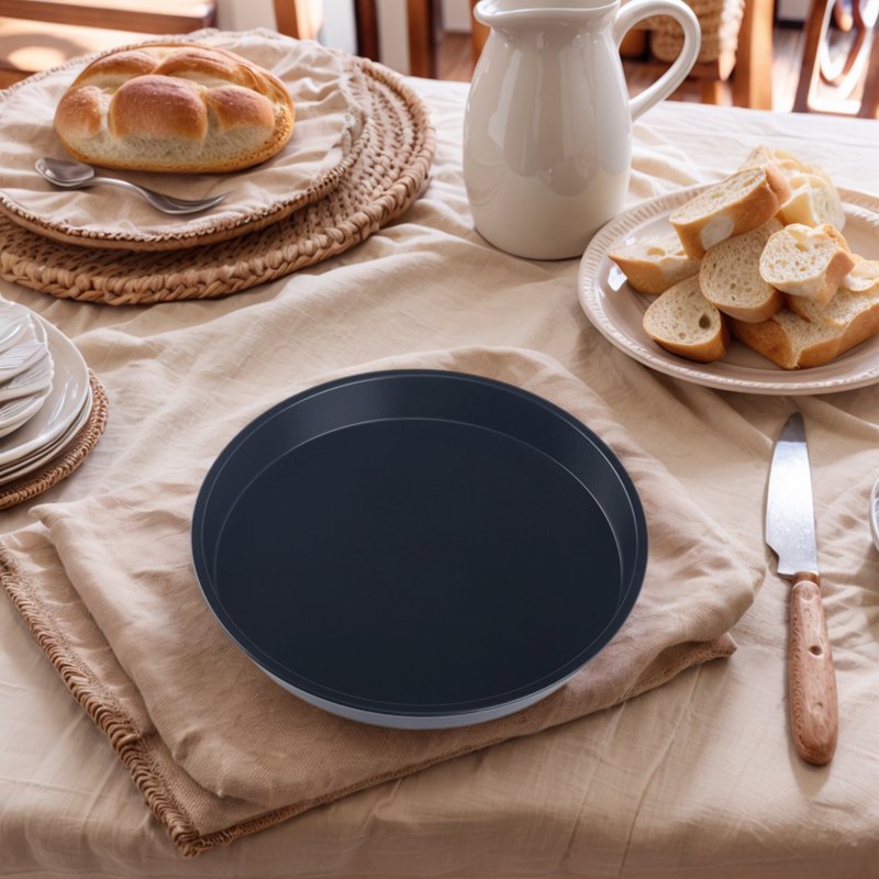 3-Piece Nonstick Round Cake Pan Set - 9.1" x 9.1" x 1.2", Black