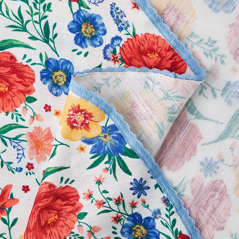 Flowering Frontier Fabric Tablecloth - 70 Inch Round, Multicolor