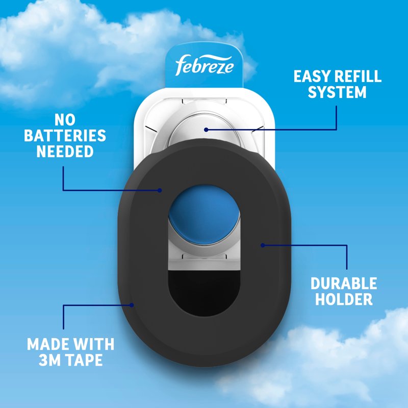 Trash Can Air Freshener - Linen & Sky Scent, 2 Refills