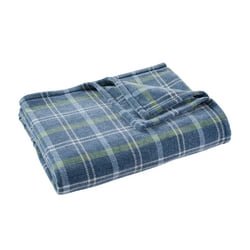 Blue Silver Woven Chenille Throw Blanket - 50 x 72 Inches, Soft & Lightweight