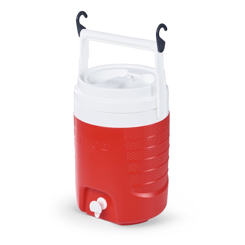 2 Gallon Sports Beverage Jug with Hooks - Red