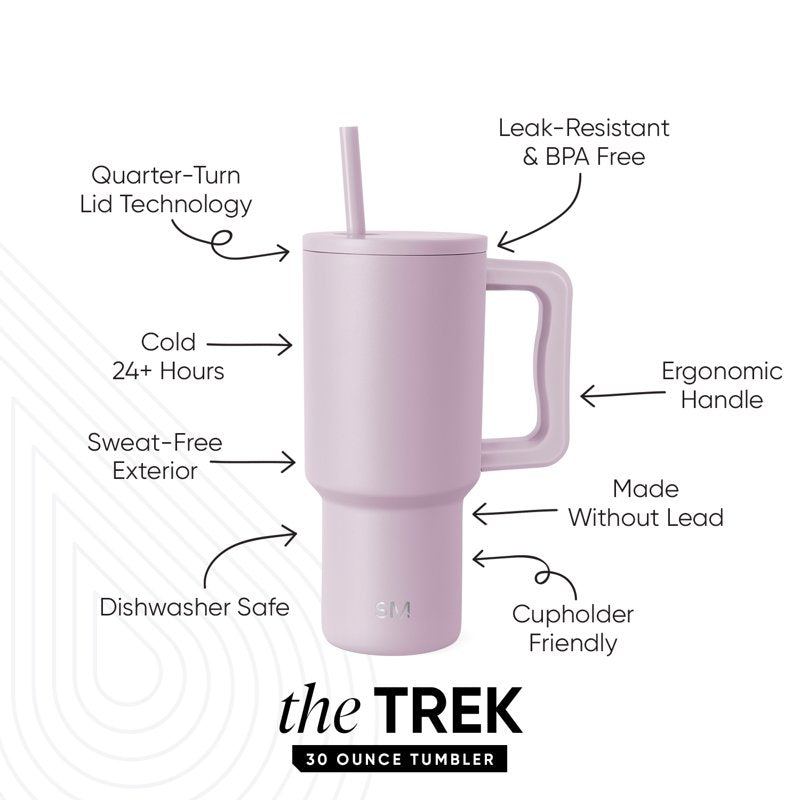 Insulated Stainless Steel Trek Tumbler - 30 fl oz - 4 Pack - Lavender Mist