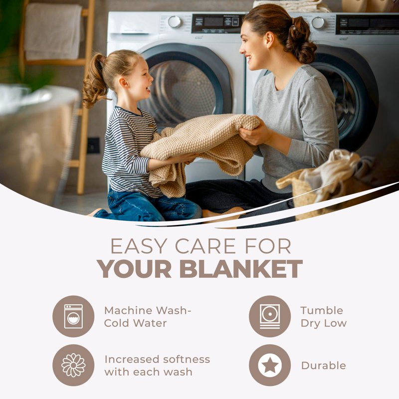 All-Season Cotton Bed Blanket - Twin, Khaki - Superior Diamond Weave
