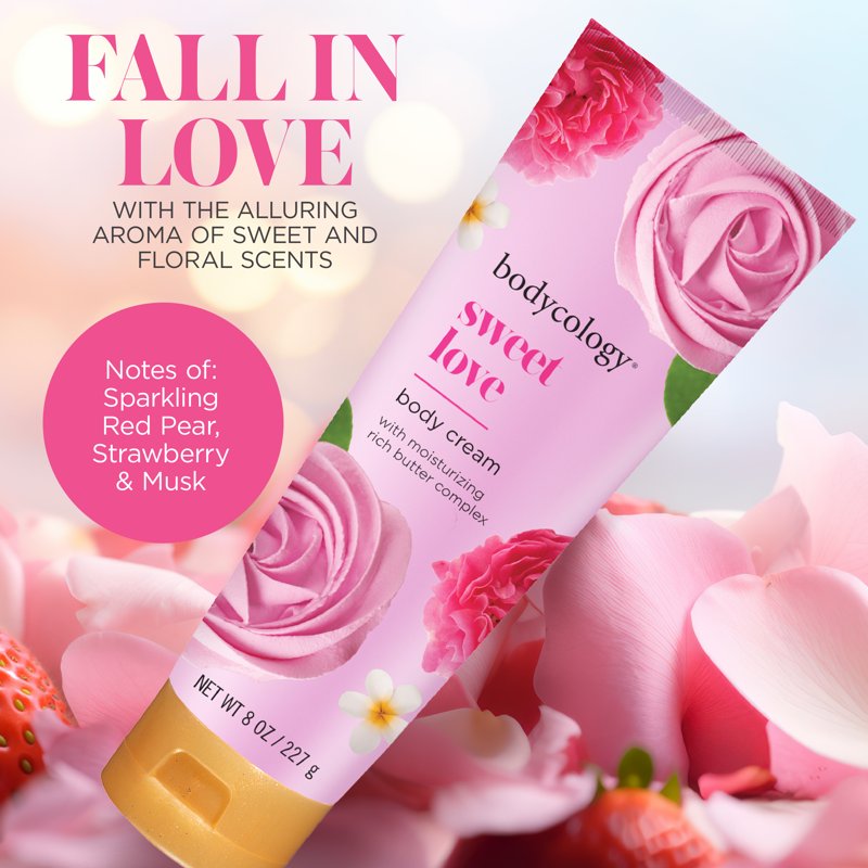 Sweet Love Shea Butter Body Cream - Moisturizing Floral Scent, 8 oz