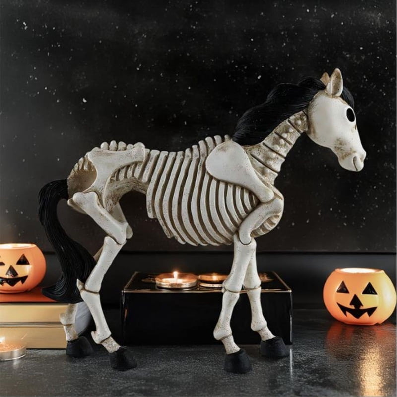 Halloween Skeleton Horse Decoration - Outdoor Resin Skeleton Decor - Variation J