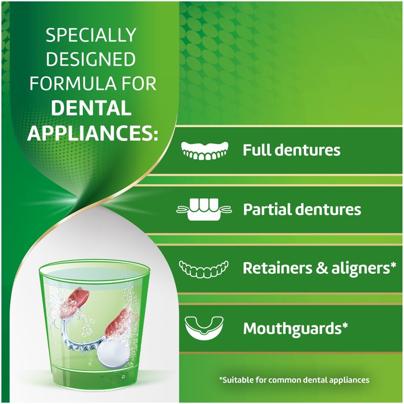 Antibacterial Dental Appliance Cleanser Tablets - 30 Count