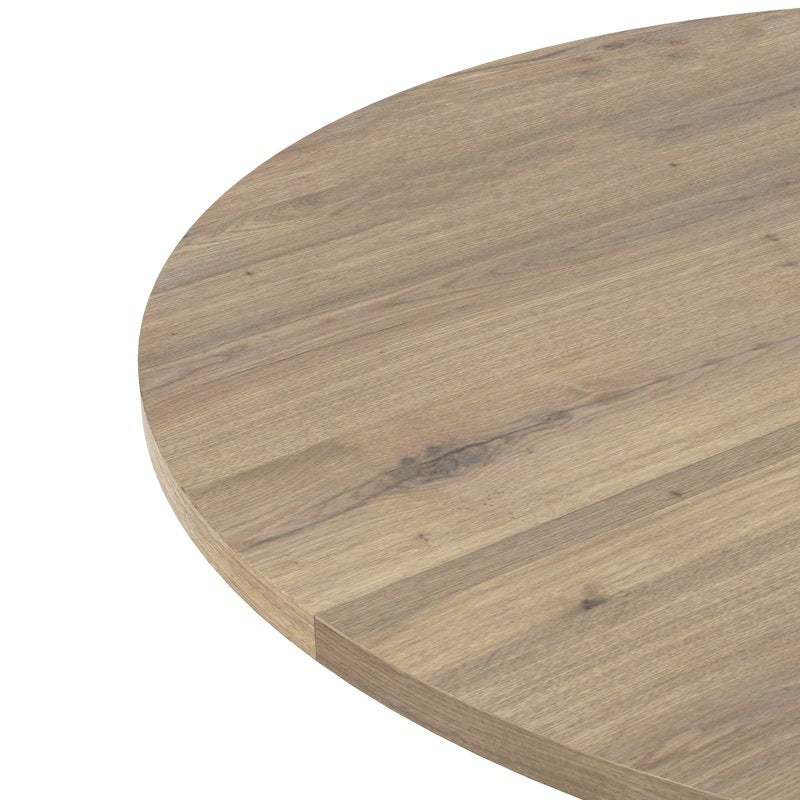 31.5" Round Dining Table for 2-4 - Small Kitchen Table with Wood Top & X-Shaped Metal Legs