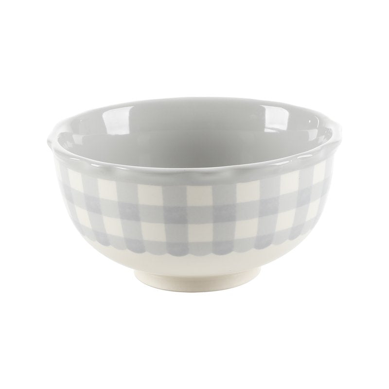 Gray Gingham 12-Piece Ceramic Dinnerware Set - Service for 4