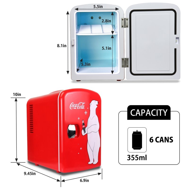 4L Coca-Cola Polar Bear Mini Cooler & Warmer - Red