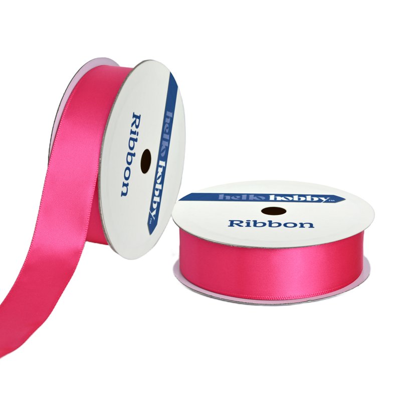 Pink Satin Ribbon 7 Yards for Gift Wrapping & Crafts - 7/8 Inch Wide