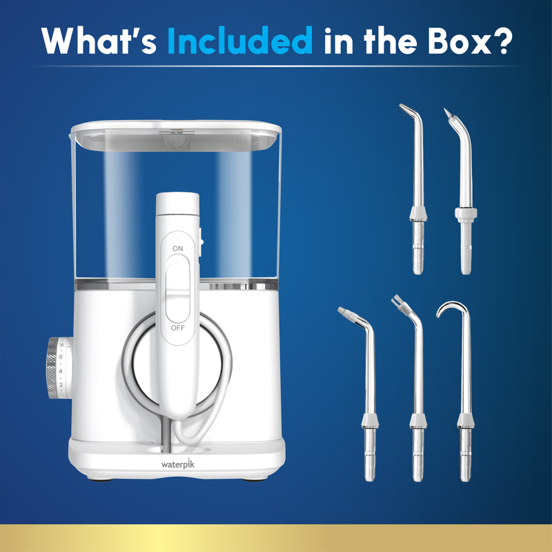 Evolution Compact Water Flosser with 10 Pressure Settings and 5 Tips