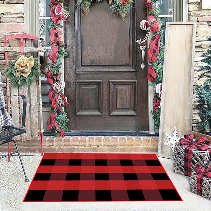 Halloween Door Mat Durable Non-Slip Absorbent Indoor/Outdoor Welcome Rug - Red