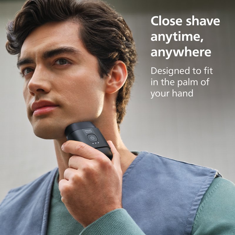 Portable Electric Wet & Dry Facial Shaver with Travel Case