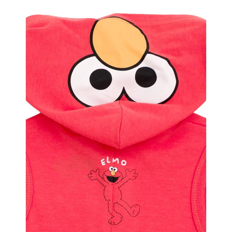 Elmo Hooded Cosplay Romper for Babies and Kids - Red, 3-6 Months