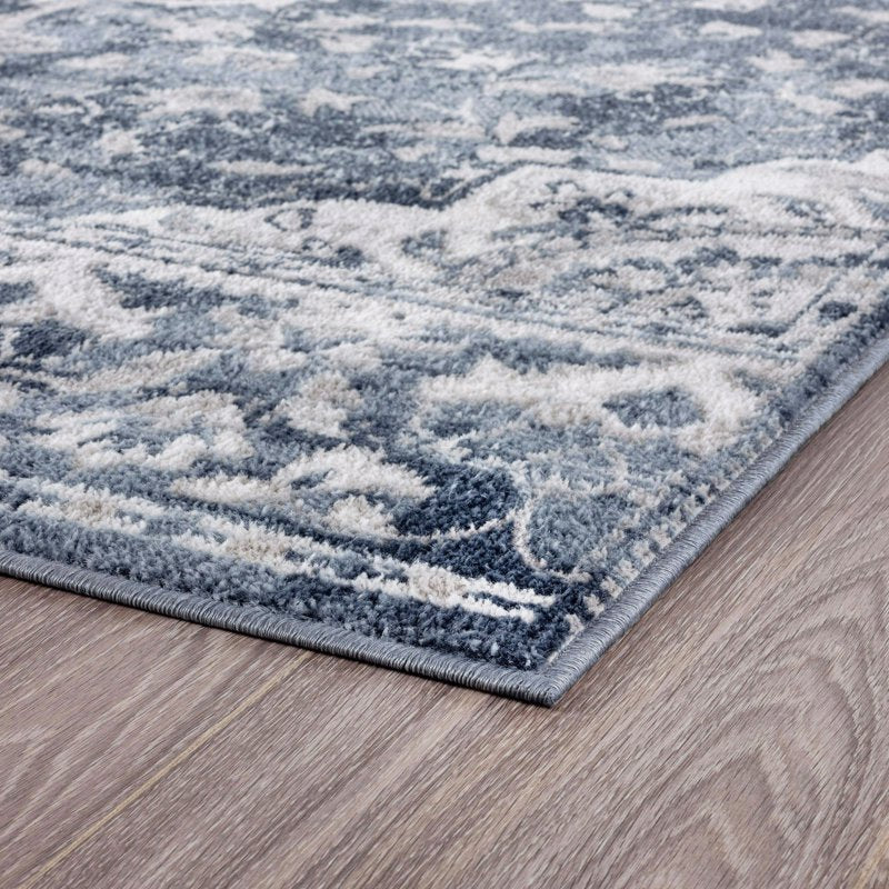 Blue Vintage Medallion Area Rug 8x10 Indoor Living Room Dining Bedroom