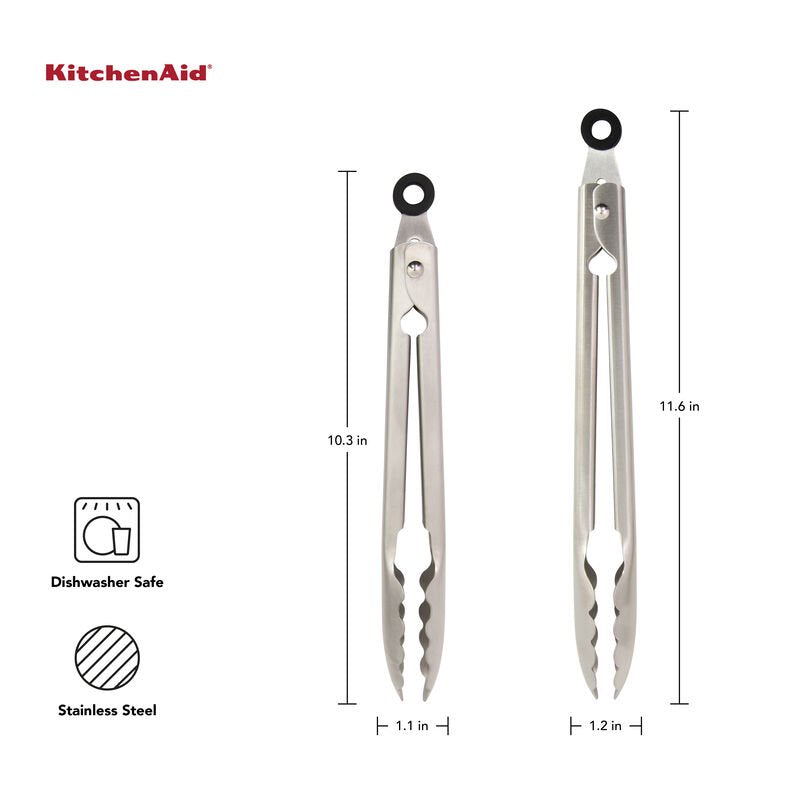 Stainless Steel Utility and Serving Tong Set - 2 Pieces
