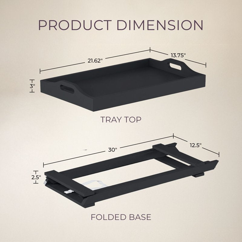 Folding End Table with Removable Tray - Multiple Colors