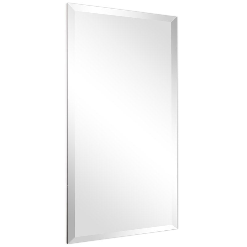 24x36 Inch Frameless Beveled Prism Wall Mirror - Clear Glass, Vertical or Horizontal Mount