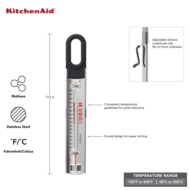 Curved Stainless Steel Paddle Candy and Deep Fry Thermometer